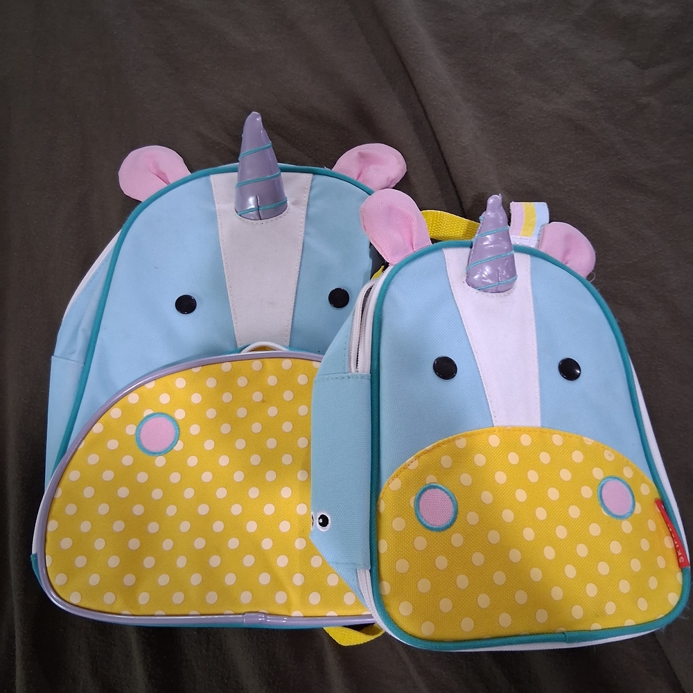 Skip Hop Unicorn Backpack Set - Blue and Yellow